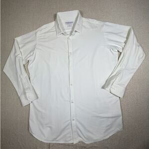 Mizzen + Main Men XL White Performance Knit Lng Sleeve Button Front Casual Shirt